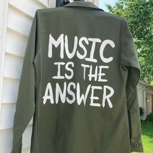 Music is the answer Jac Vanek army jacket!